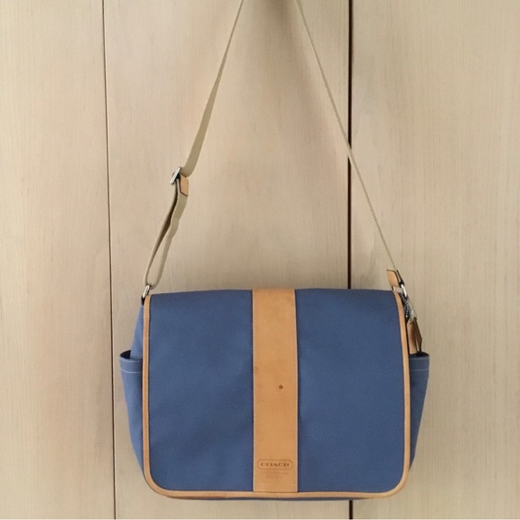 Coach Other - Coach Canvas Leather Trim Crossbody Laptop Messenger Briefcase Shoulder Bag